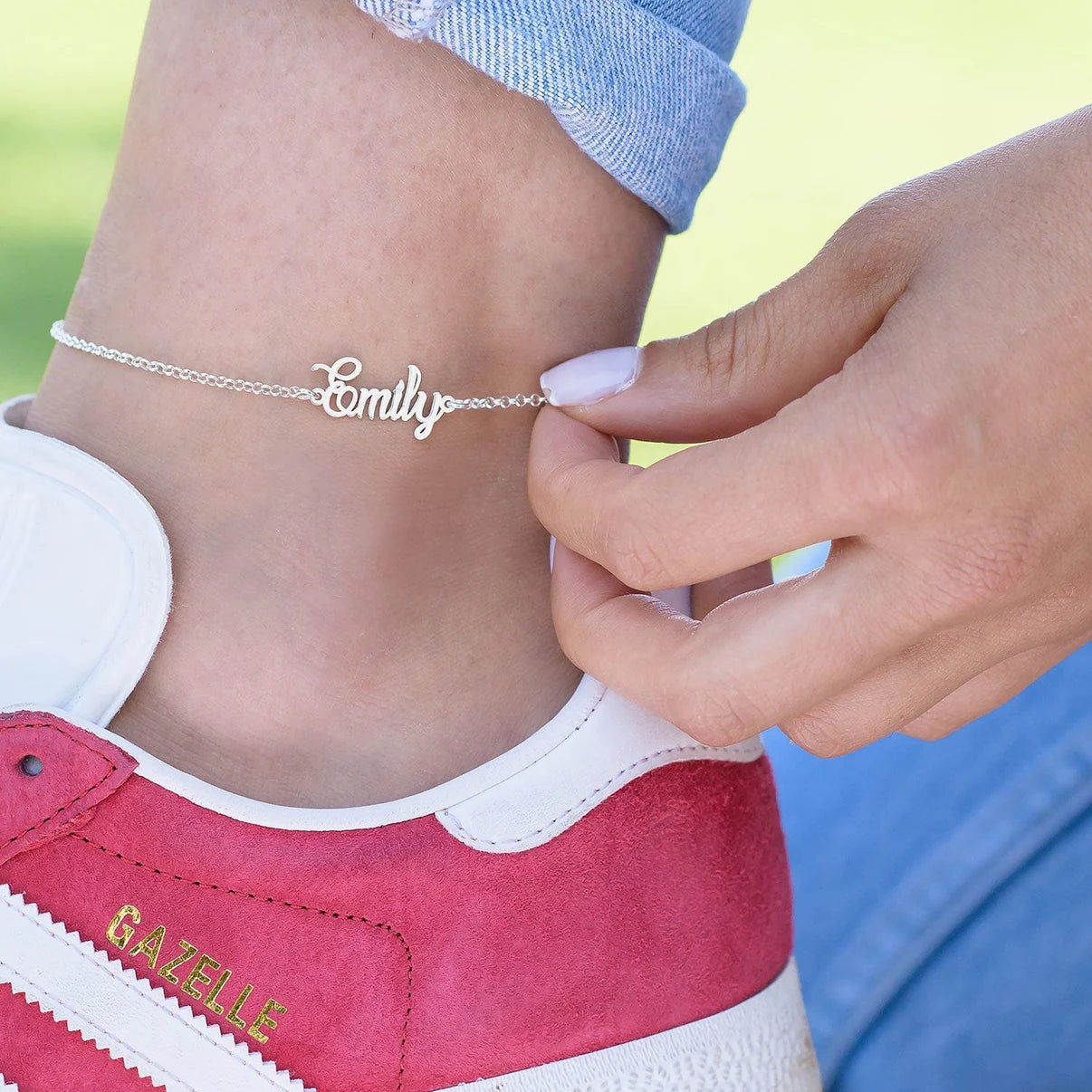 Adjustable Size Custom Name Anklet